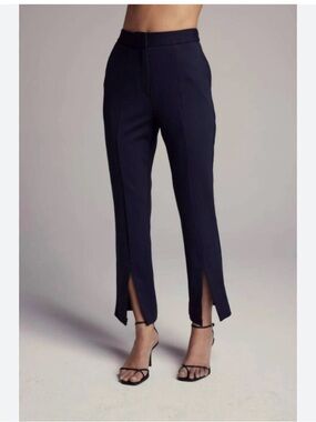 Sundays x Anthropologie Navy Split Front High Rise Pants Size Medium.
